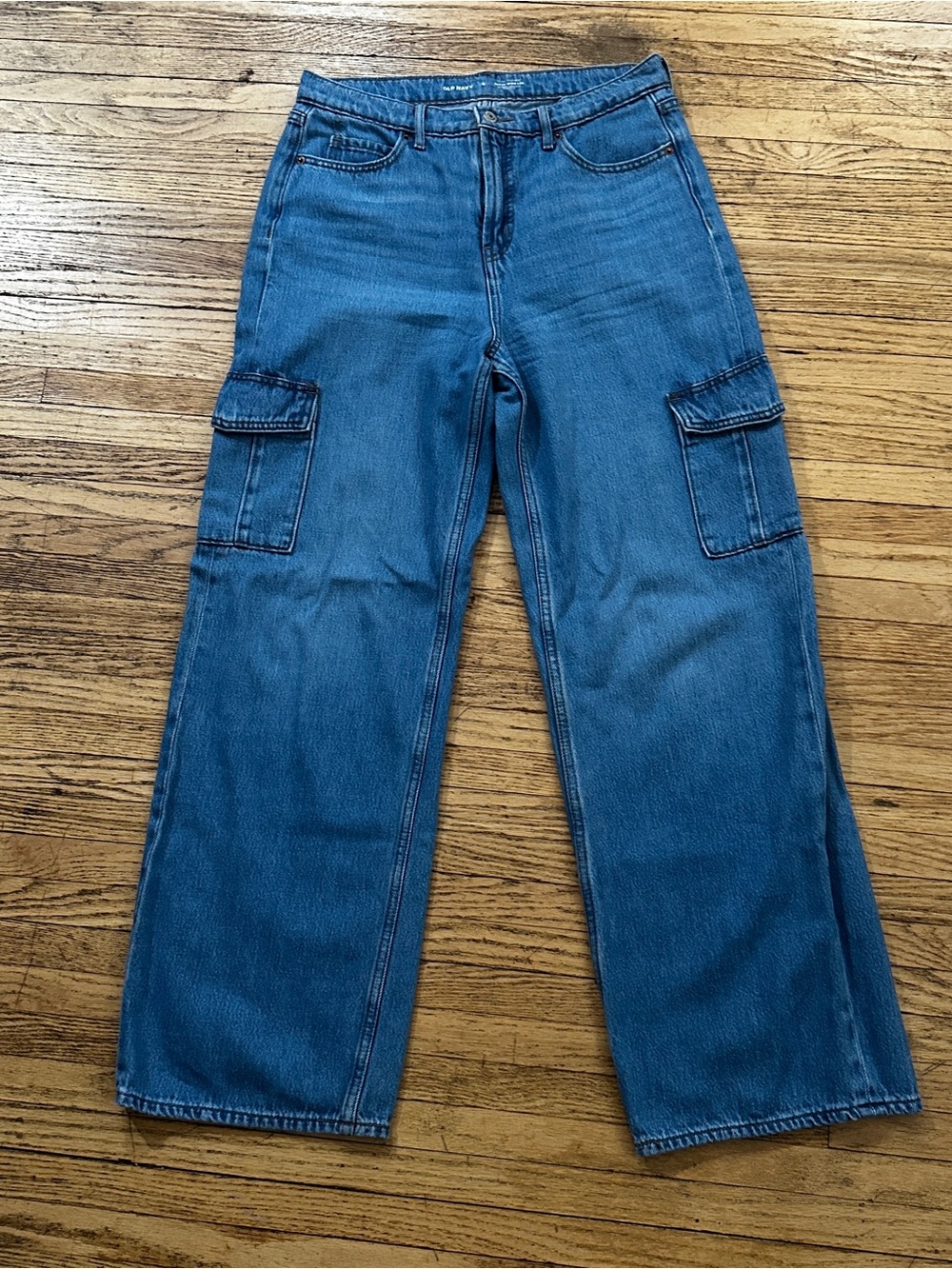 Old Navy sky-high wide-leg cargo jeans 6